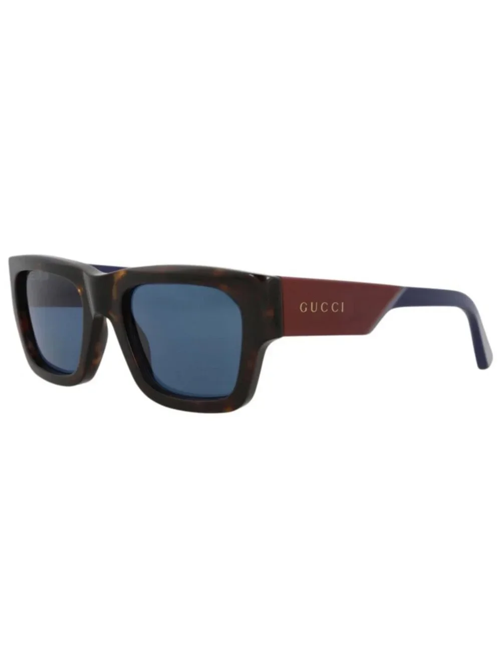 New Gucci Women's Sunglasses Square Rectangle Recycled Acetate Frame Mens Havana